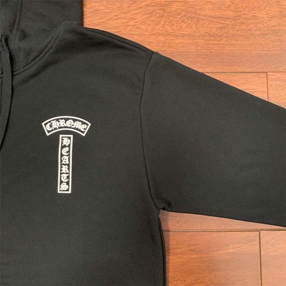 Chrome Hearts Shoulder Logo Zip Up Black Hooded Sweatshirt - Picture 11 of 15